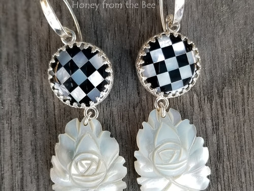 Mother of Pearl Rose earrings