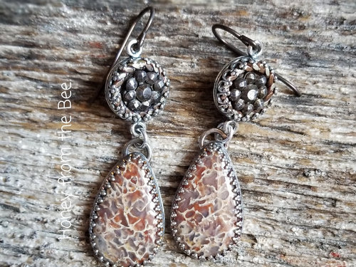 Fossilized Dinosaur bone earrings