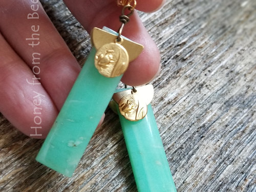 Frog Celadon earrings