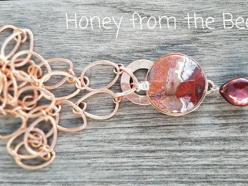 Copper and gemstone artisan necklace