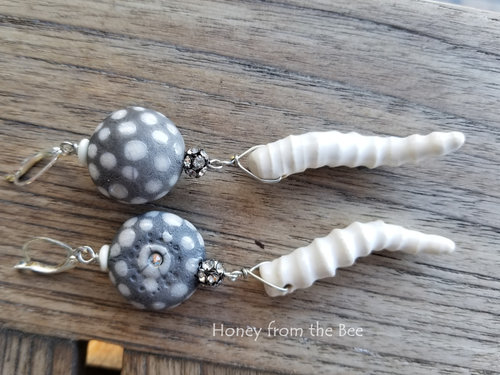 quirky black and white earrings