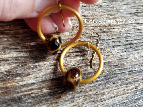 Lampwork hoop earrings