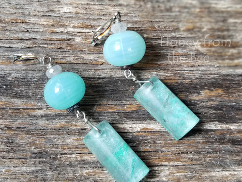 Aqua gemstone earrings