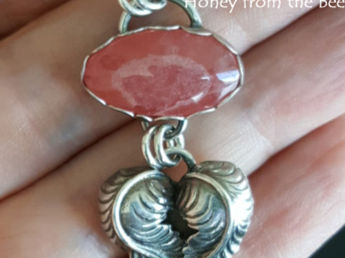 pink rhodochrosite pendant