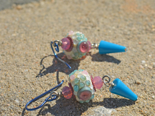 Pink and Baby Blue earrings