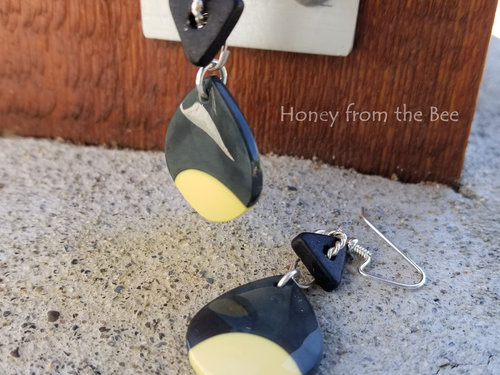 silver and black earrings