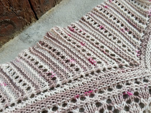 Mauve and cream shawl