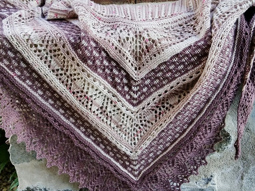 Mauve Lace shawl