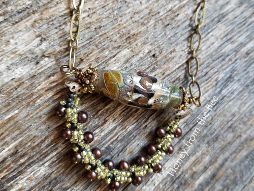 autumn artisan necklace in shades of brown