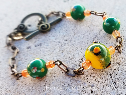 Green bead bracelet