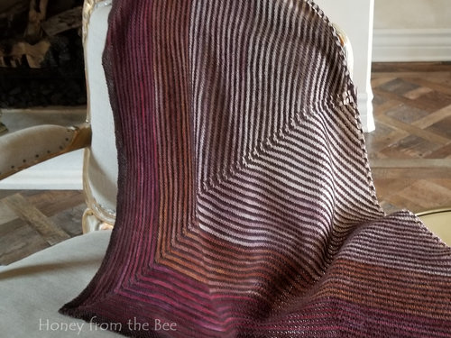 Berry toned handknit wrap