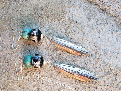 Turquoise and silver earrings