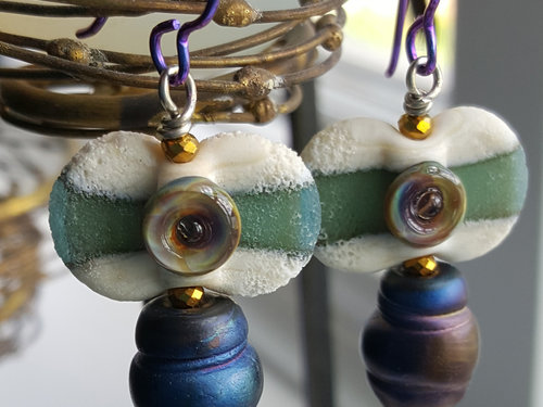 colorful lampwork earrings