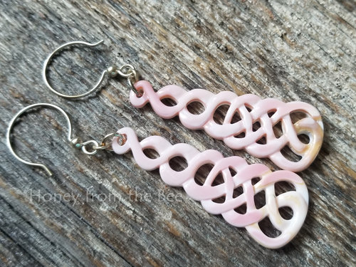 Long pink earrings