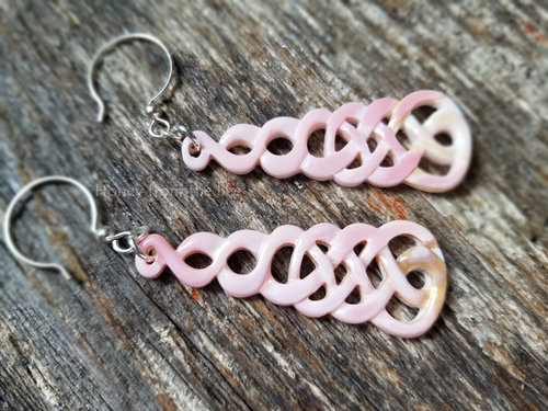 Pink shell earrings