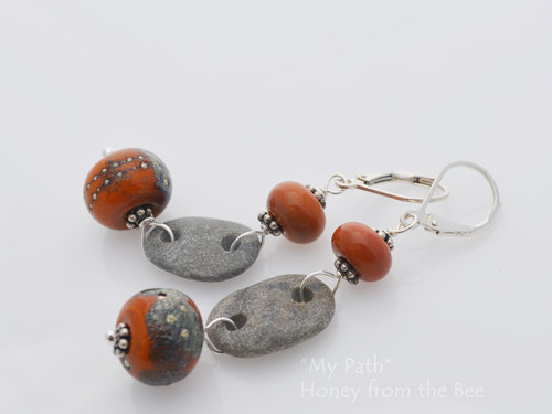 Silver and Lampwork earrings