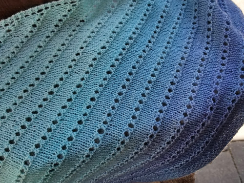Varied shades of blue shawl