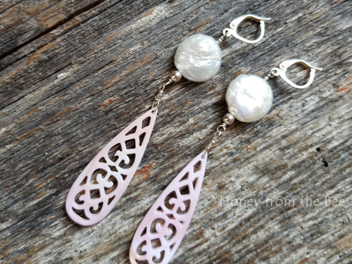 boho pink earrings