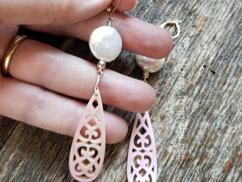 Shell and Pearl earrings