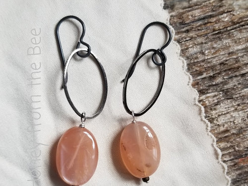 Peach Moonstone earrings