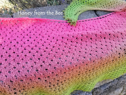 Pink and Green lace shawl