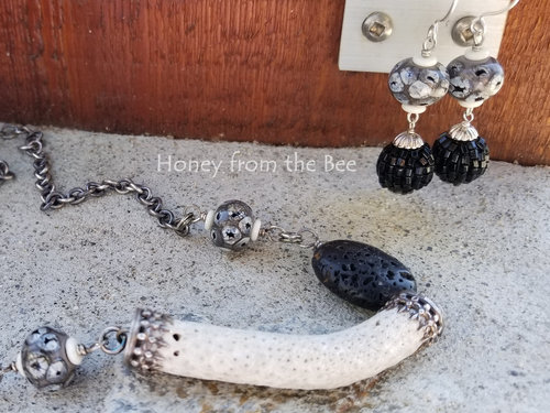 Black and white artisan necklace