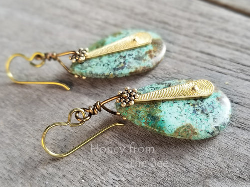 brass and turquoise earrings