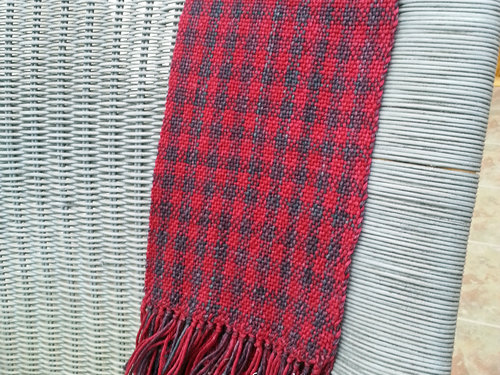 Deep Berry woven scarf in merino
