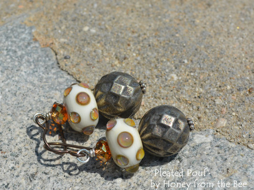 Mixed Metal look lampwork earrings