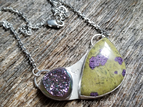 Purple Druzy necklace