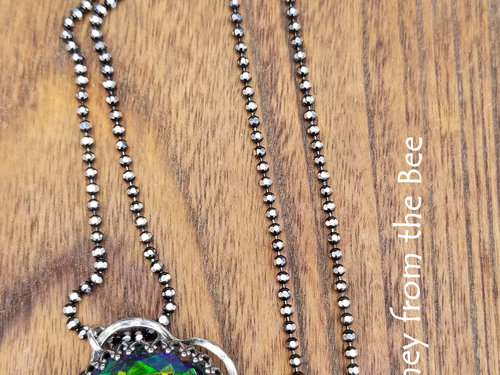 Vintage watermelon crystal pendant