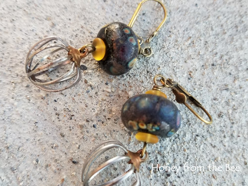 Rustic lampwork earrings