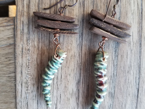 Long nature earrings