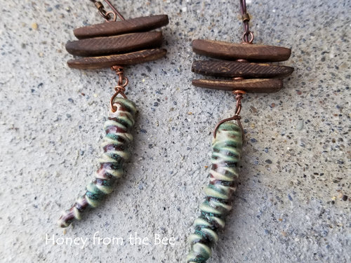 Artisan earrings in boho style