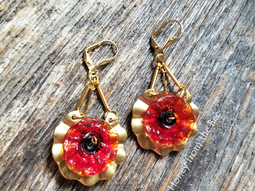 Red Poppy earrings