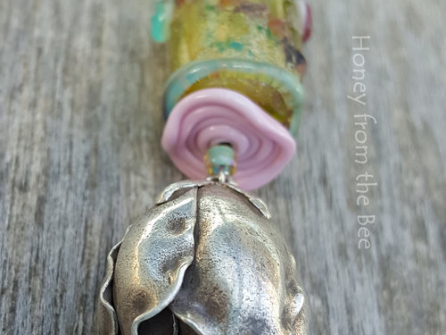 Silver Rose bud necklace