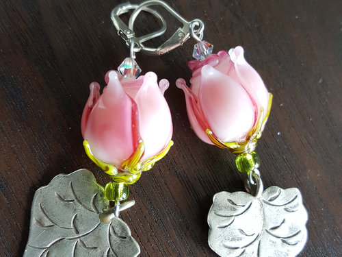 Pink Rose earrings