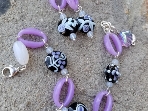 Lavender Lampwork bracelet