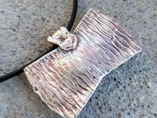 back of fine silver pendant