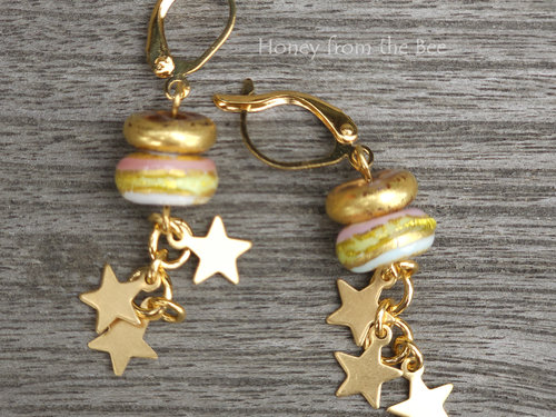 Gold lamwprk earrings