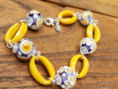 Yellow and lavender bracelet