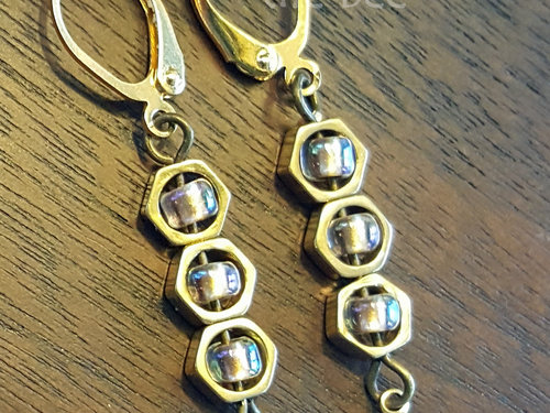 Golden honeybee earrings