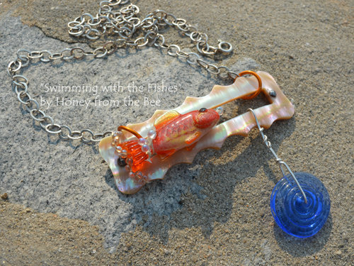 Orange Medallion Statement Necklace - Vivid Designs Jewelry