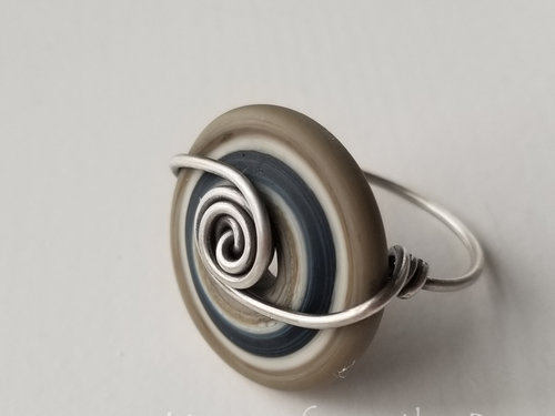 Navy and Silver ring
