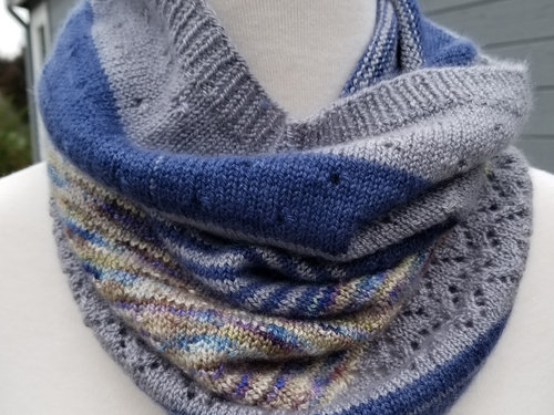 Blue and Grey cashmere Scarf