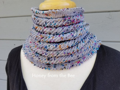 Steel Blue handknit cowl