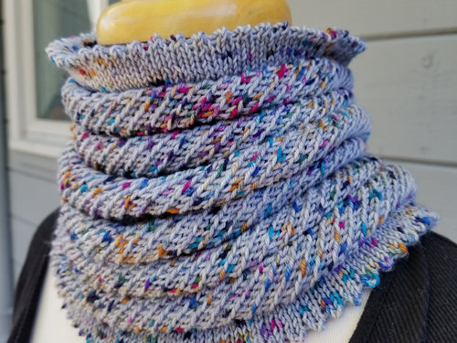 Steel blue lace cowl