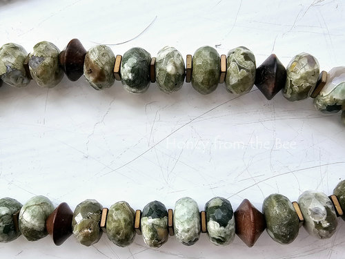 Rainforest Jasper necklace with Imperial Jasper focal