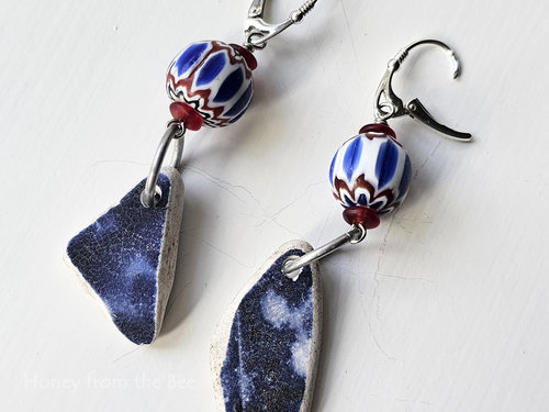 Fun casual earrings in red white and blue