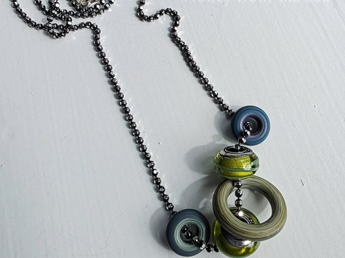 Lampwork and chain necklace